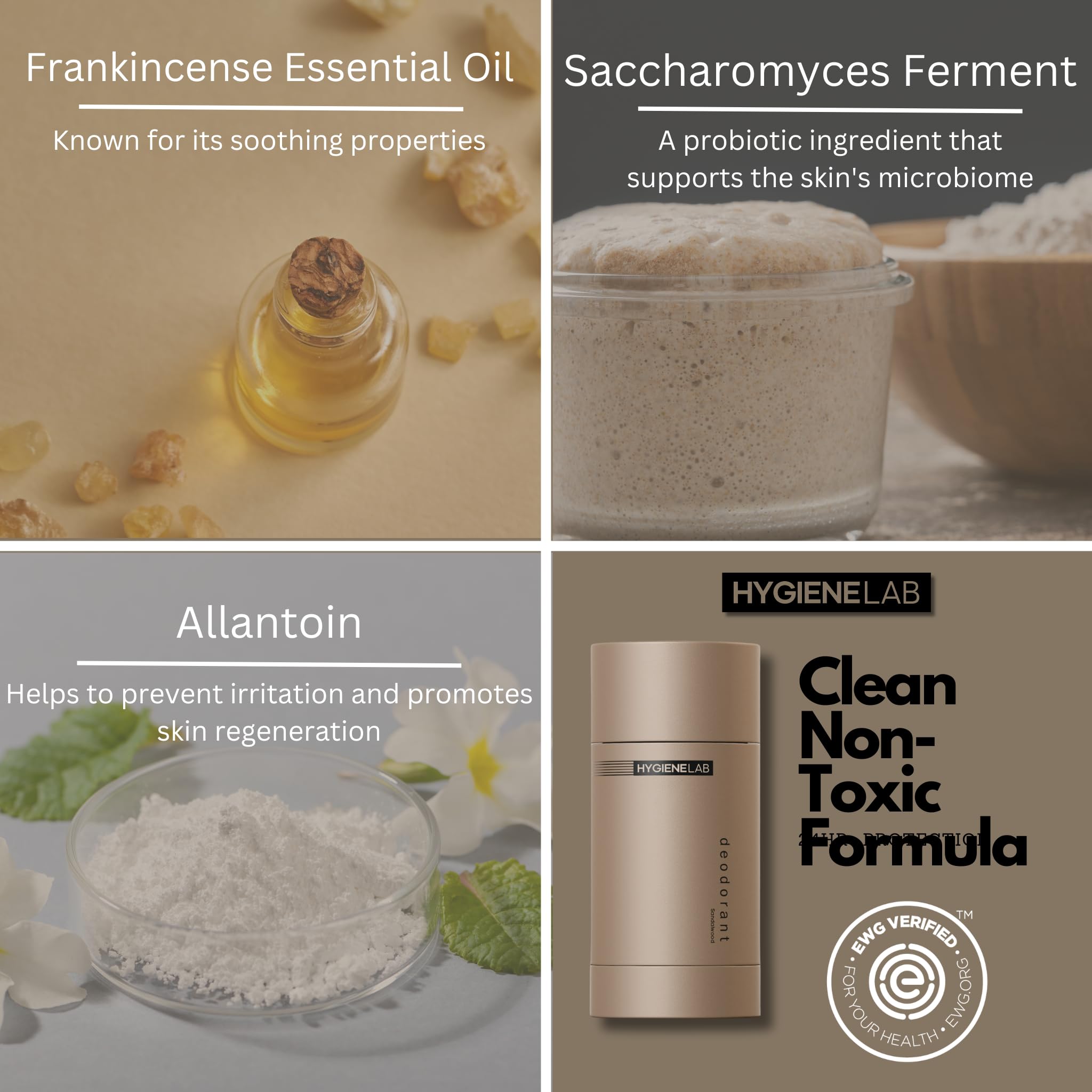 HygieneLab 24-hour protection claim highlighted for all-day freshness.