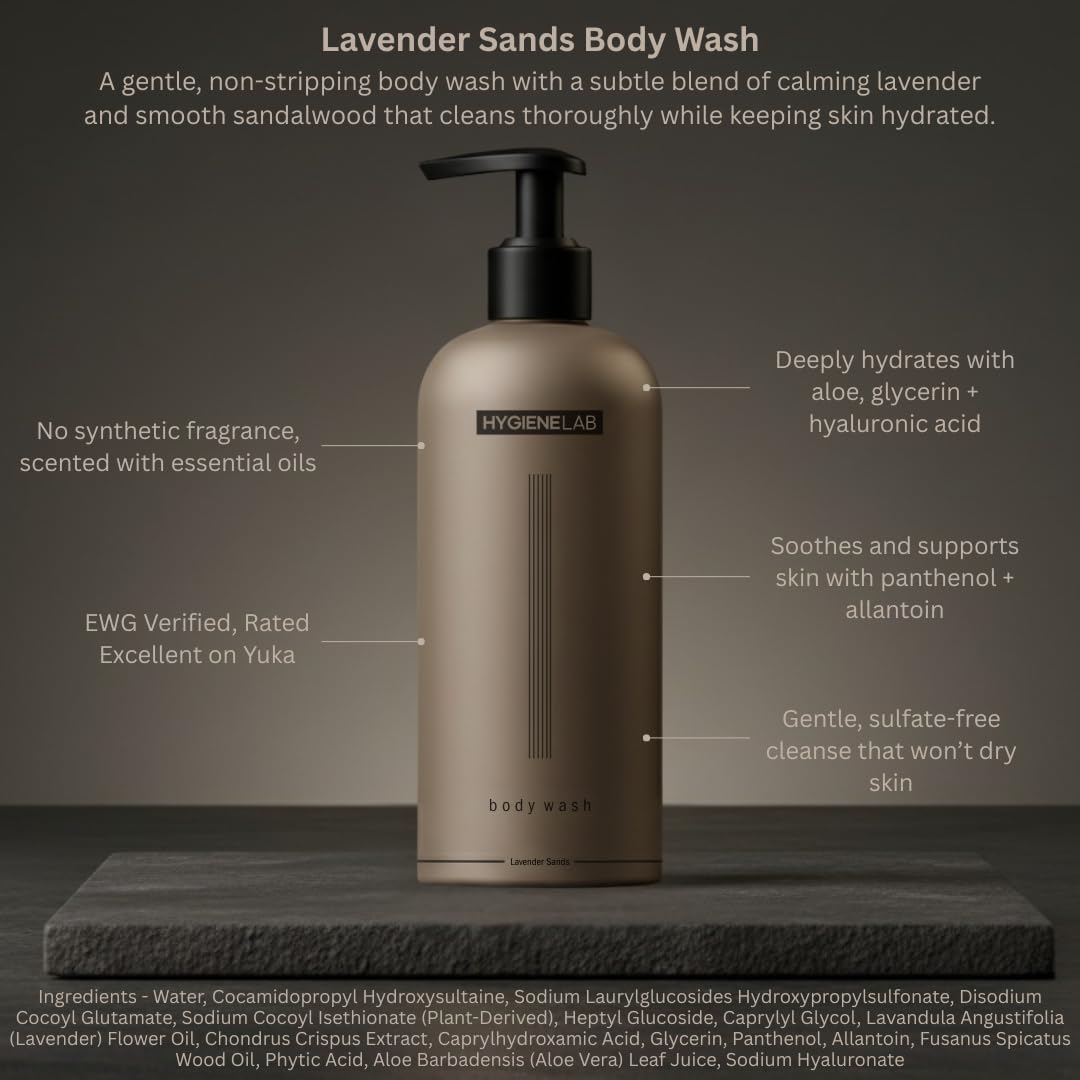Sodium Hyaluronate visual cue emphasizes lasting hydration after showering.