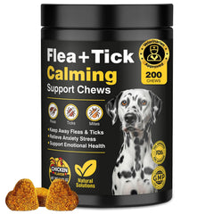 Hyjykd dog flea and tick chews bottle with chicken flavor for calming relief
