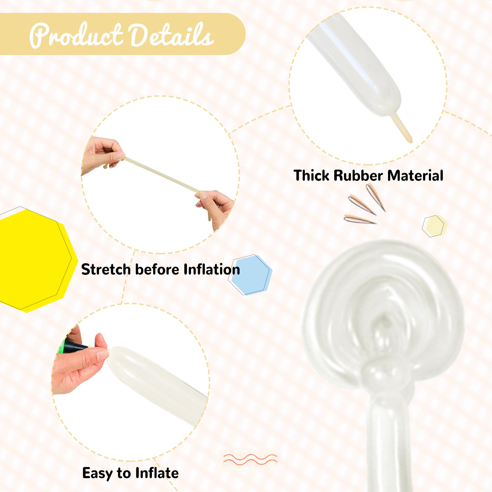 HYKJNBW clear 260 balloons durability for long-lasting party decor