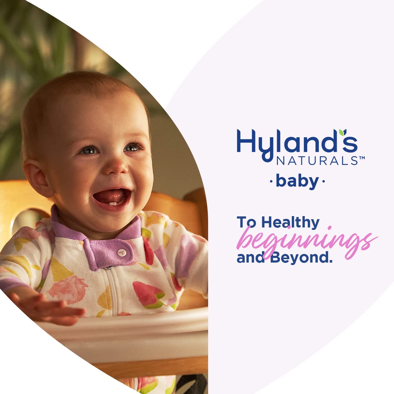 Hyland's Baby Nighttime baby sleeping scene with product nearby