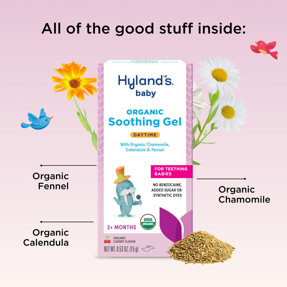 Cooling texture of Hyland's Baby gel on gums