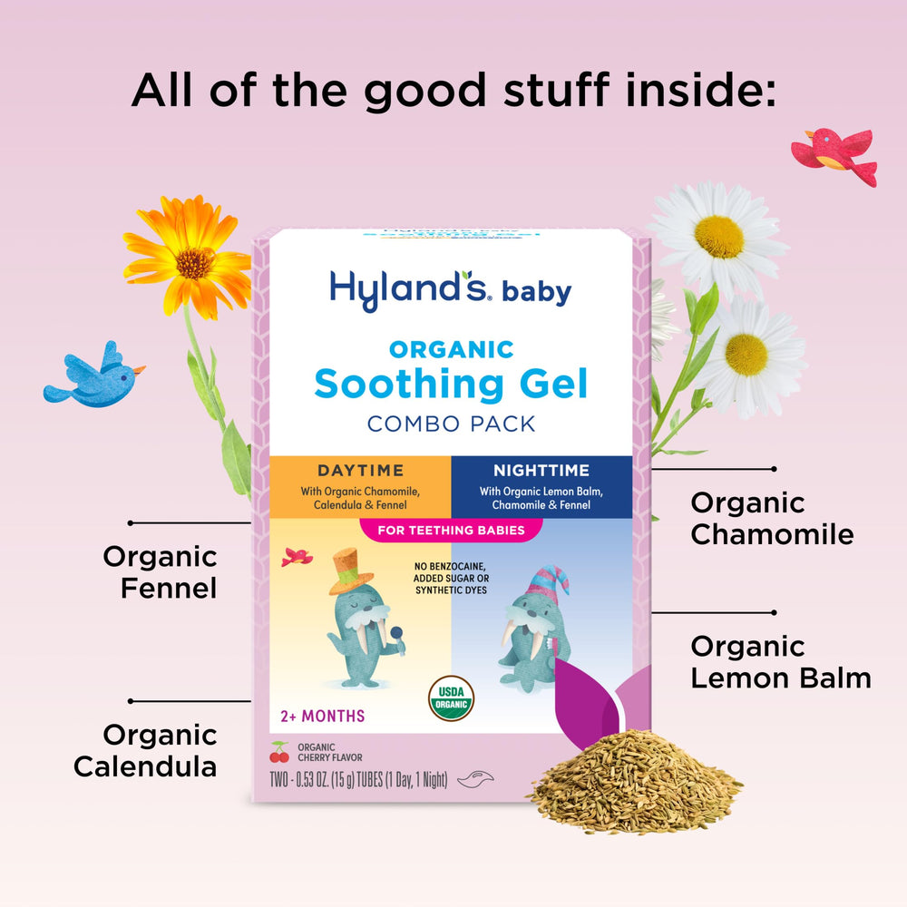 Chilled Hyland's gel in refrigerator for extra cooling sensation during use