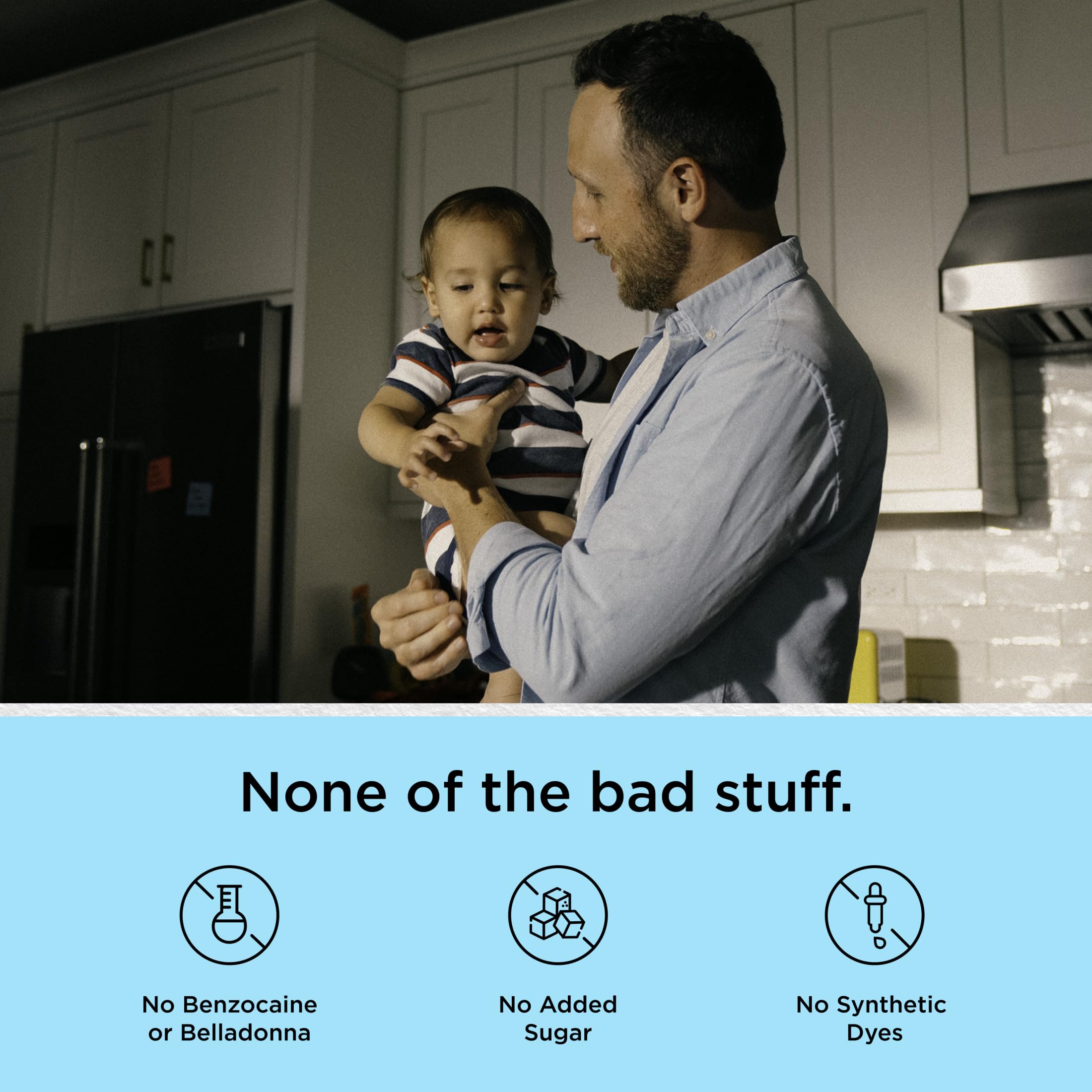 Packaging display of Hyland's Baby Organic Day & Night soothing gel