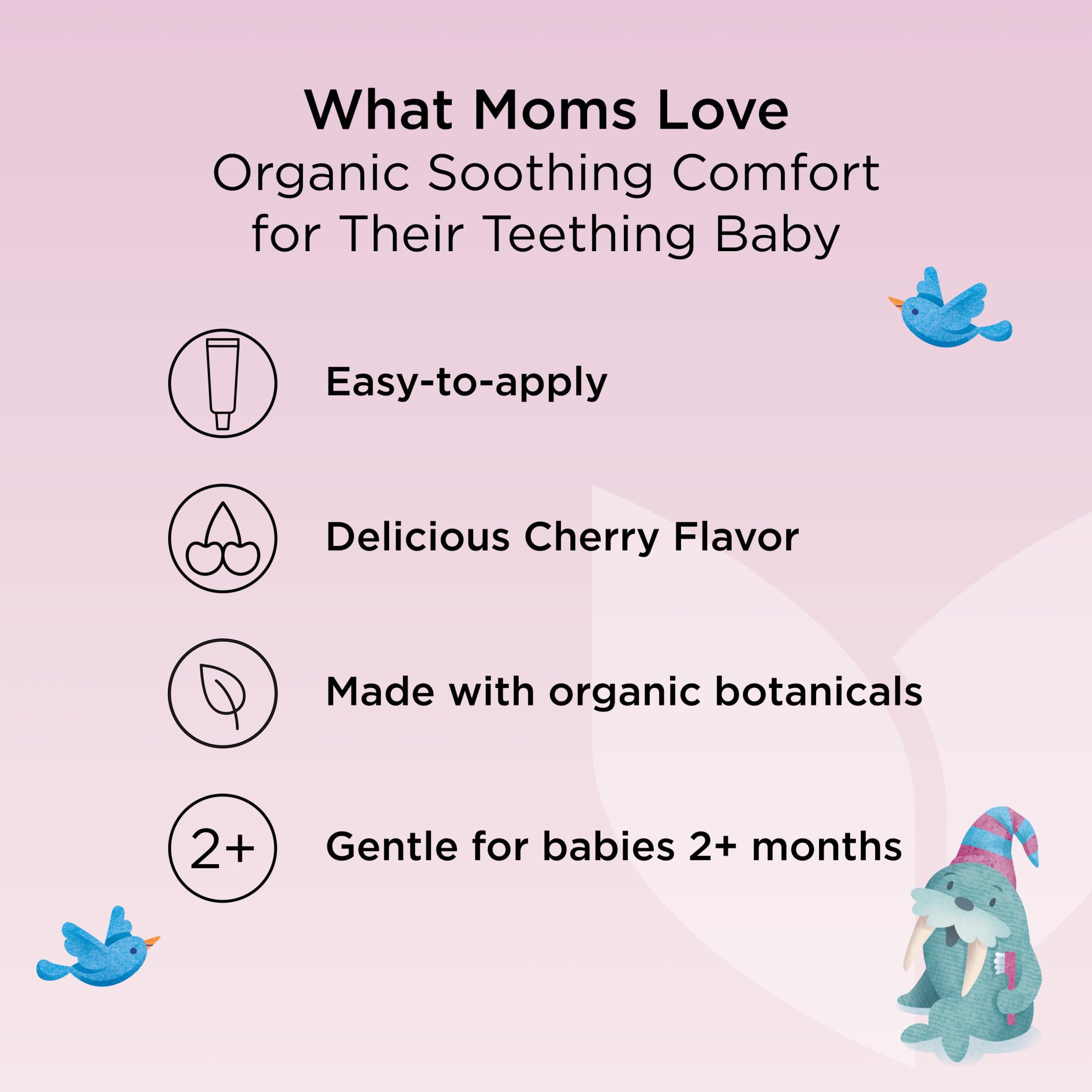 Hyland's Baby Organic Nighttime Gel supports comfort for ages 2 months and up.