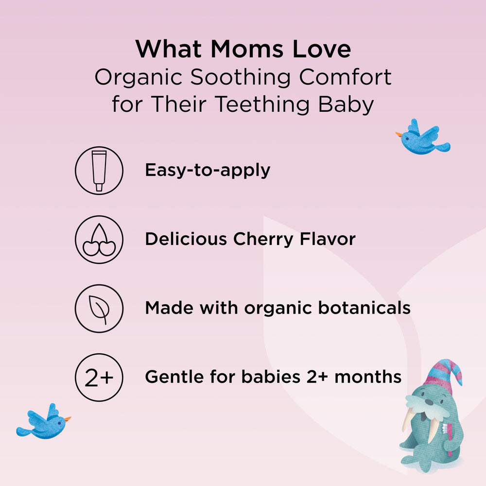 Hyland's Baby Organic Nighttime Gel supports comfort for ages 2 months and up.