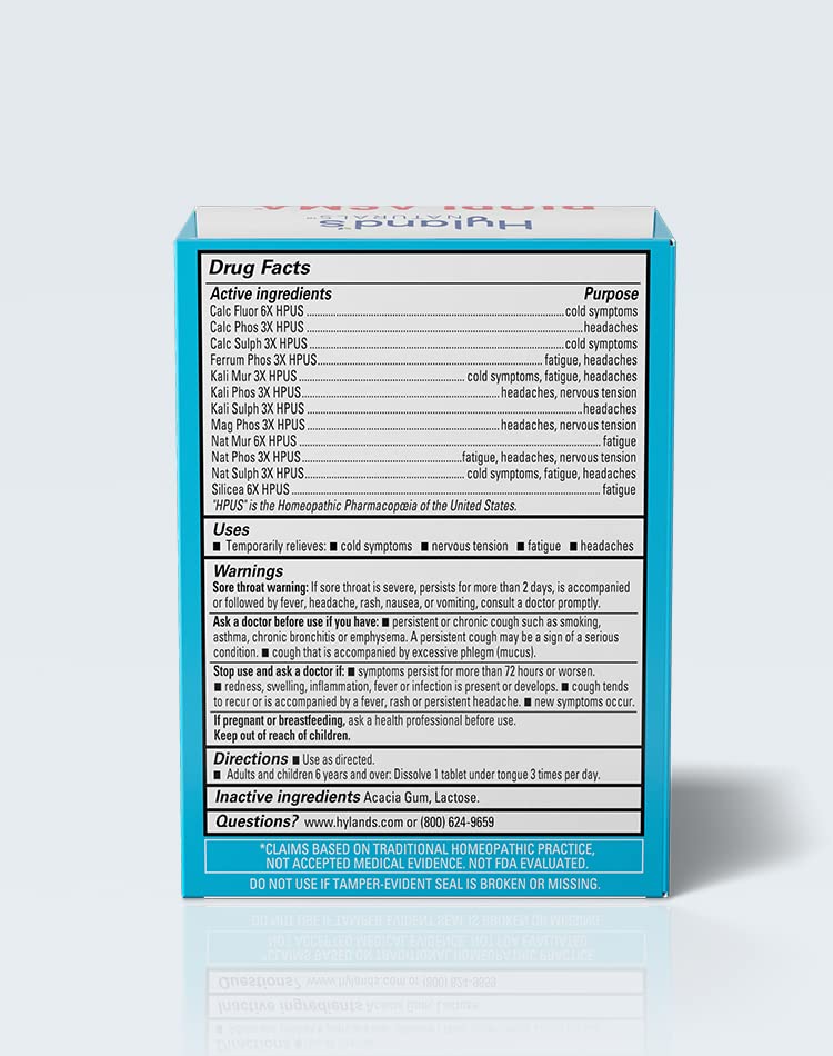 Close-up of Hyland's Bioplasma bottle highlighting convenient one-dose-per-tablet format.