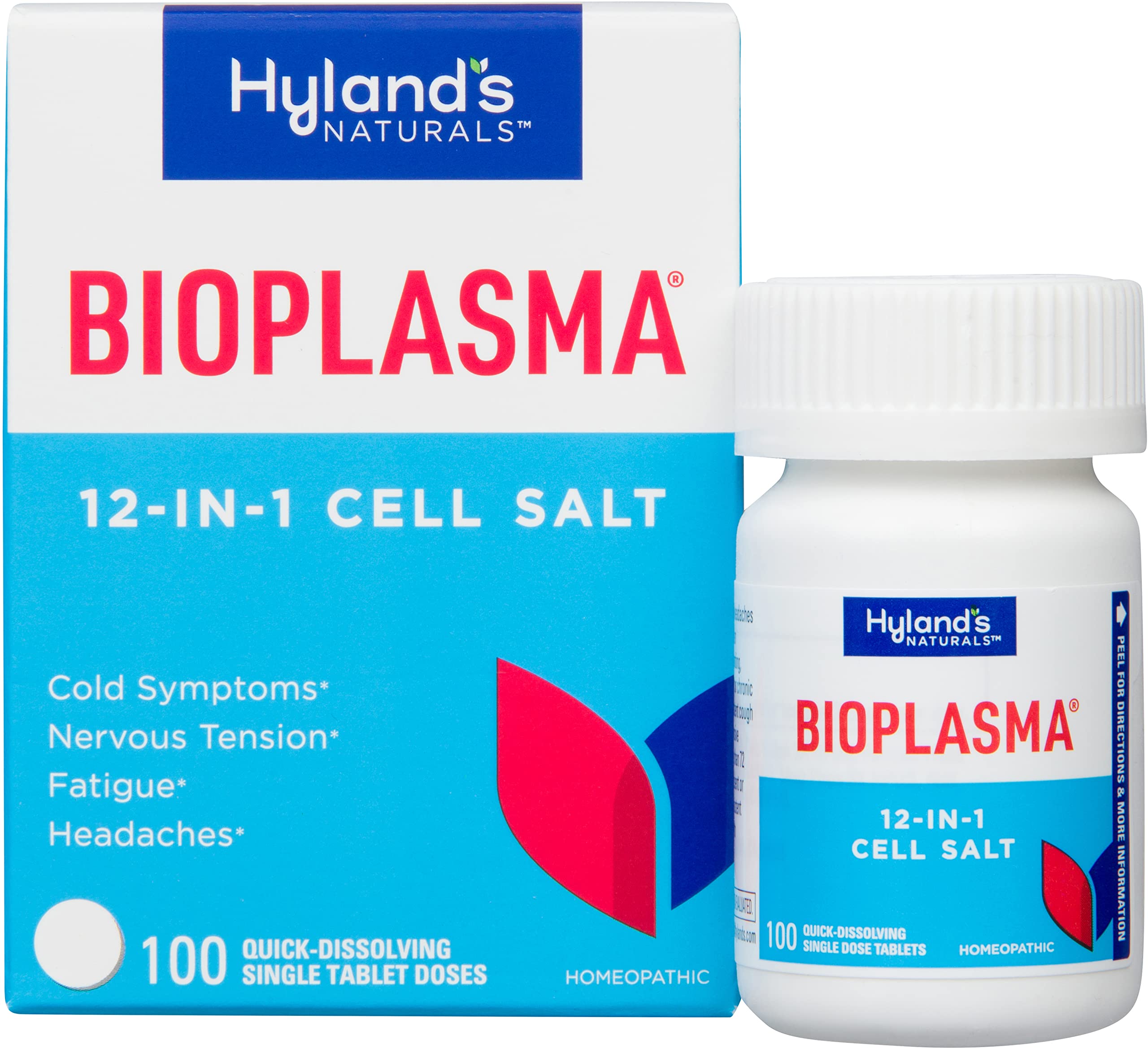 Hyland's Bioplasma tablets dissolve on the tongue for quick daily use.