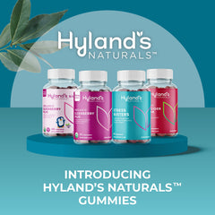 Hyland's Kids Organic Elderberry Plus gummies elderberry plant image emphasizing natural ingredients
