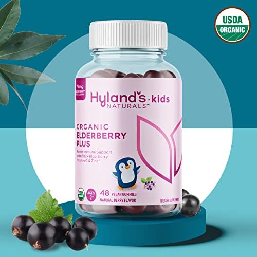 Hyland's Kids Organic Elderberry Plus gummies allergen-free claim for sensitive eaters