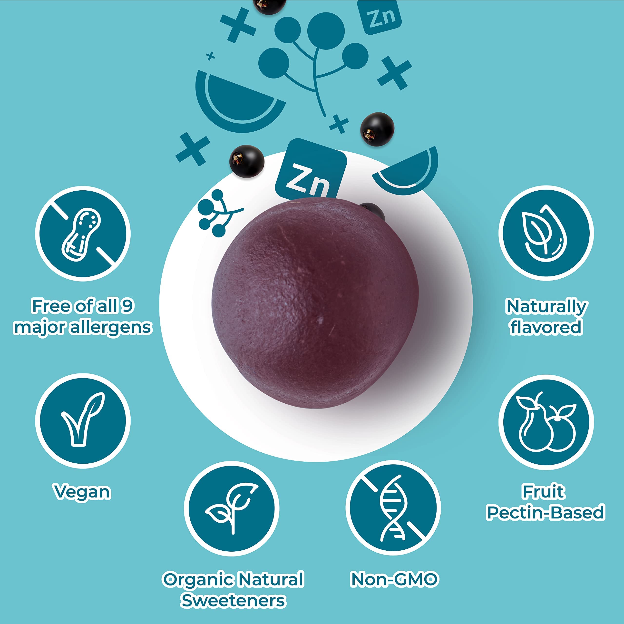 Hyland's Kids Organic Elderberry Plus gummies vegan product without gelatin for kids
