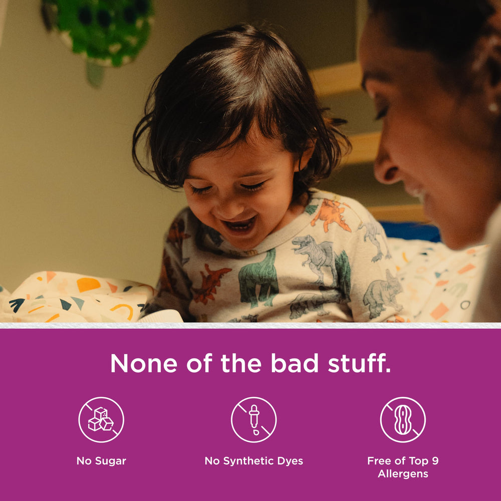 Hyland's Kids Sleep Calm Immunity bottle with grape flavor for kids.