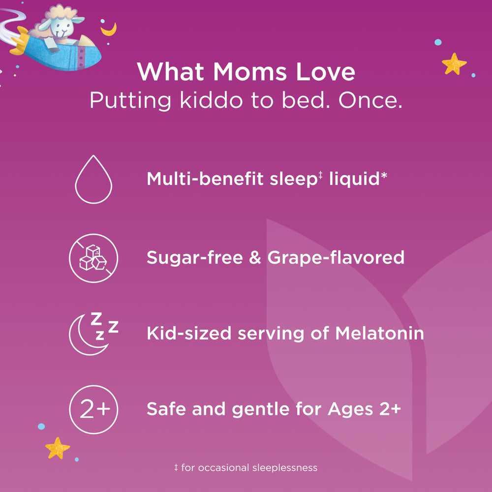 Hyland's Kids Sleep Calm Immunity elderberry zinc and vitamin D ingredients.