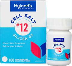 Hyland's No. 12 Silicea bottle label shows trusted natural relief