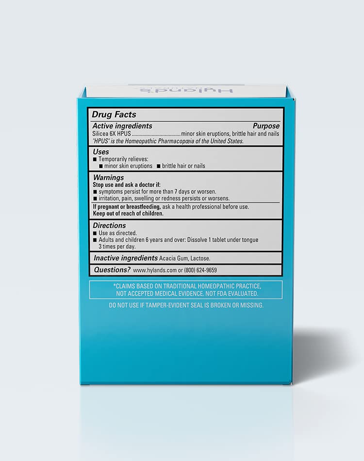 Hyland's No. 12 Silicea tablets dissolving quickly for easy use