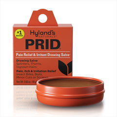 Hyland's PRID drawing salve bottle ready for skin support.