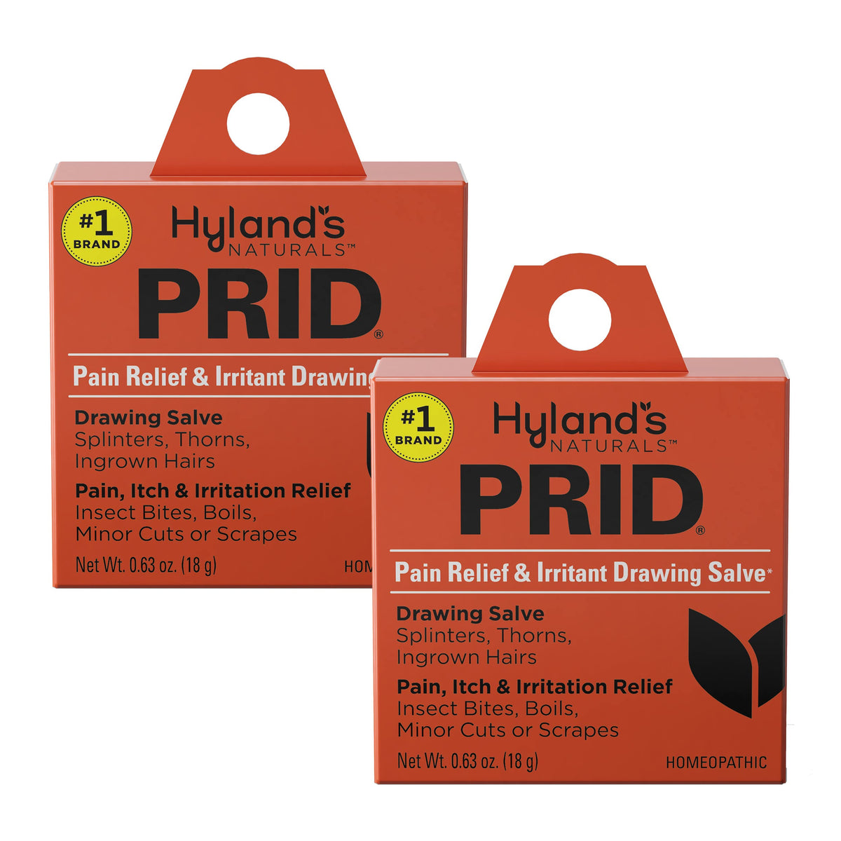 Hyland's PRID drawing salve jar for topical irritation relief on skin