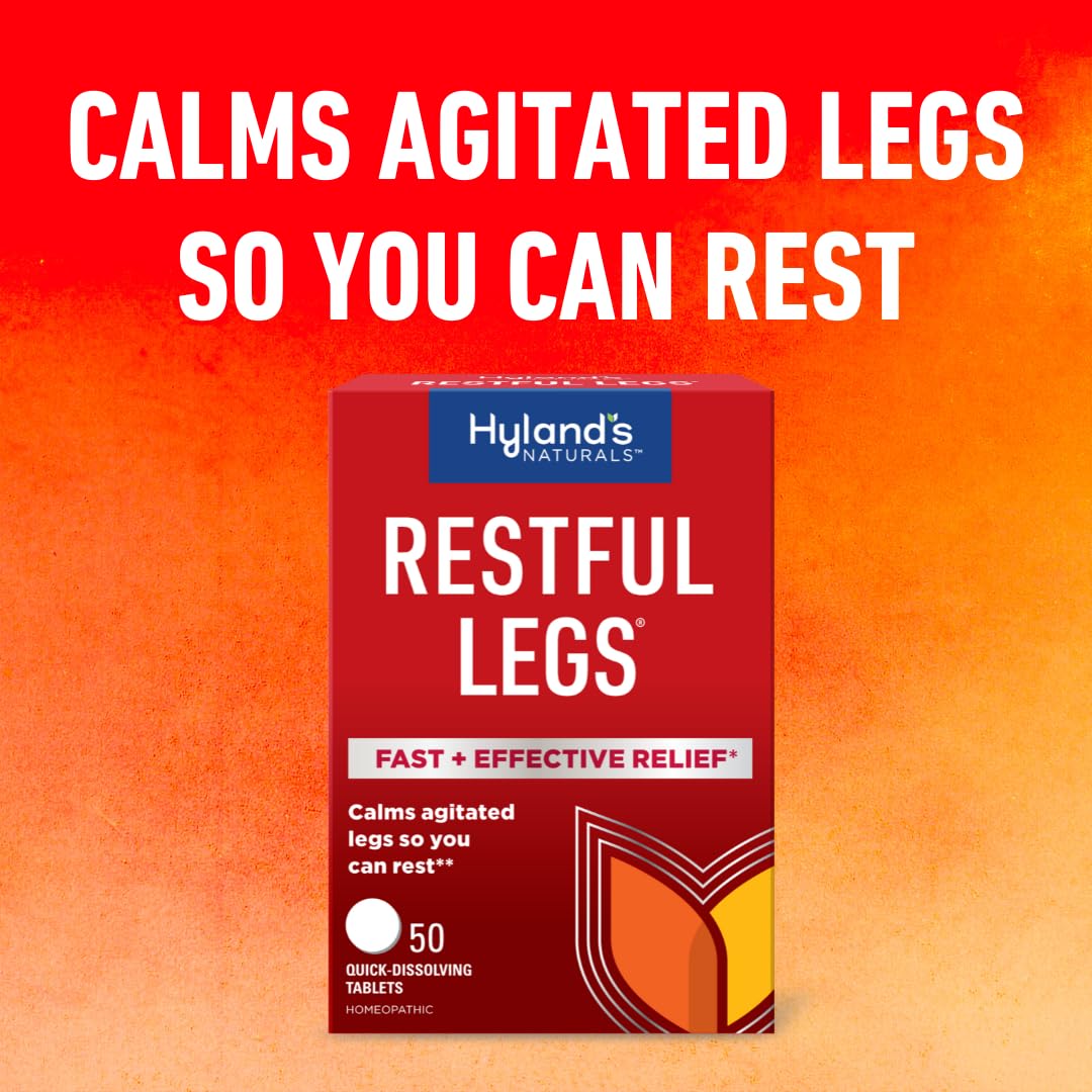 Hyland's Restful Legs label and packaging showing natural ingredients