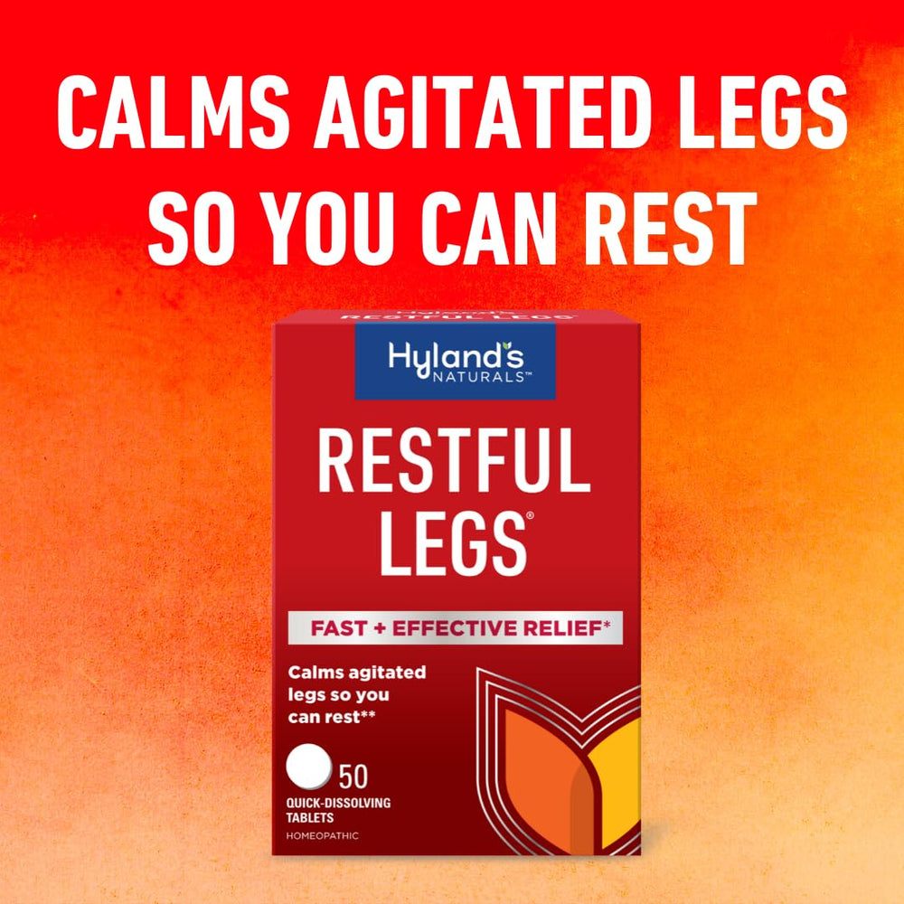 Hyland's Restful Legs label and packaging showing natural ingredients