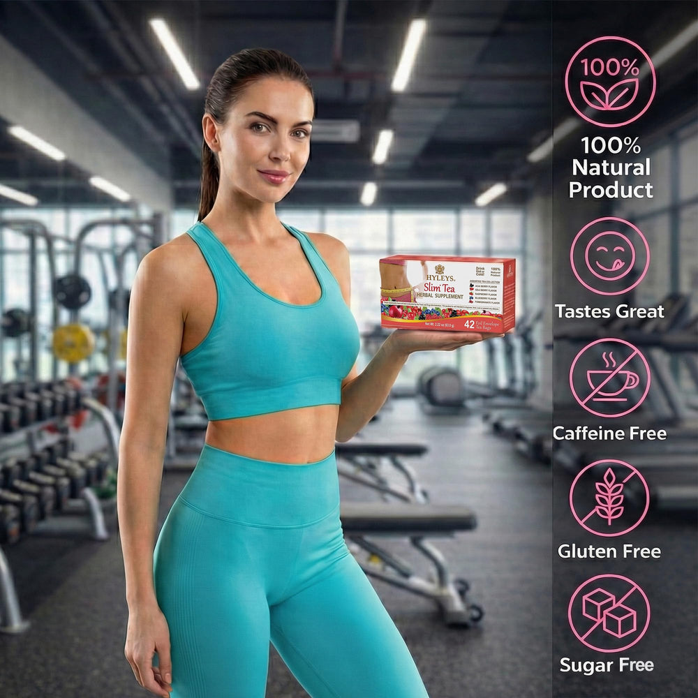Hyleys Slim Tea ready-to-use daily routine for digestion support.