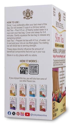 HYLEYS Slim Tea foil teabags closeup emphasizing freshness and flavor
