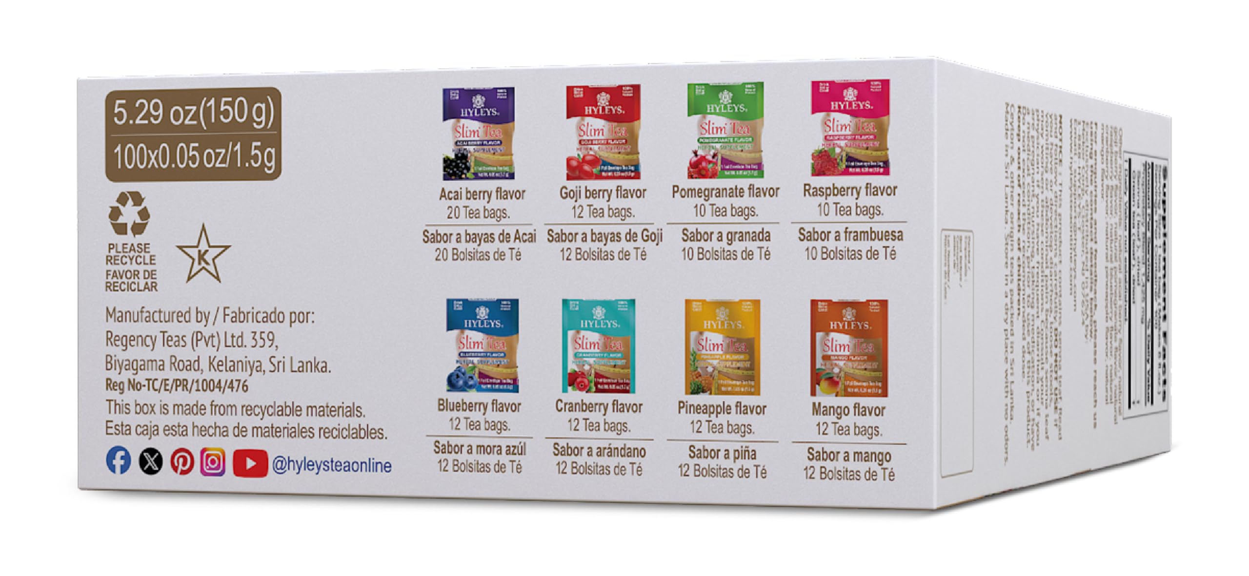 HYLEYS Slim Tea steeped cup aroma suggesting a soothing sensory experience.