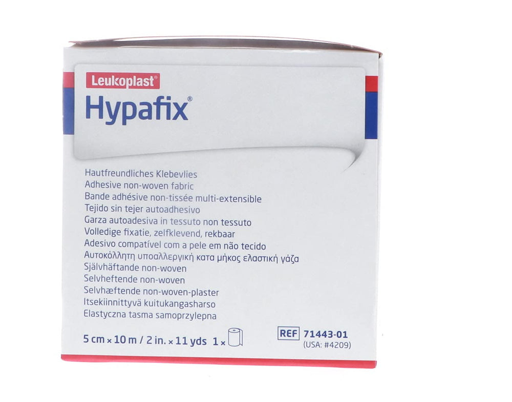 Hypafix catheter dressing fixed with tape for secure, discreet support.