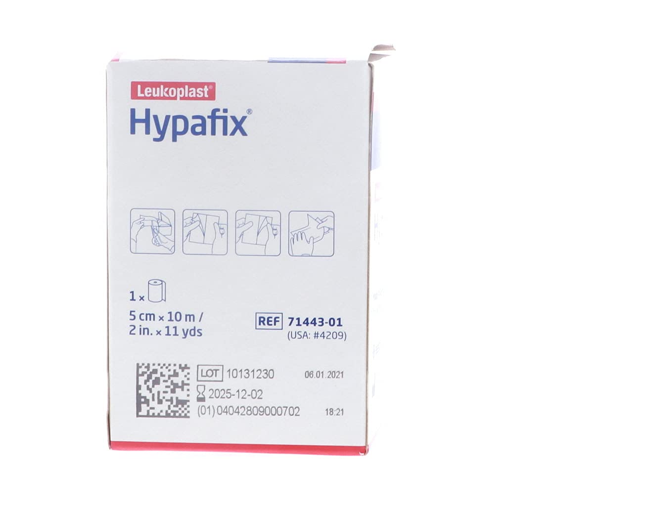Hypafix packaging two-rolls emphasizes ready-to-use dressing supplies.