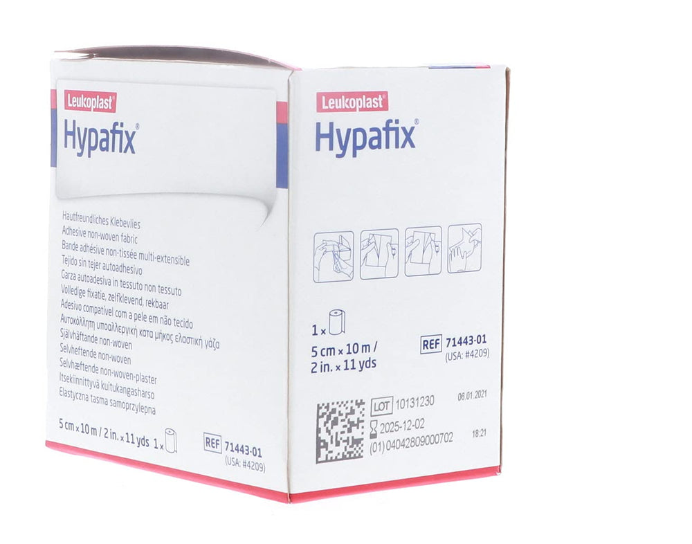 Hypafix secondary dressing for gauze and foam shows versatile layering.