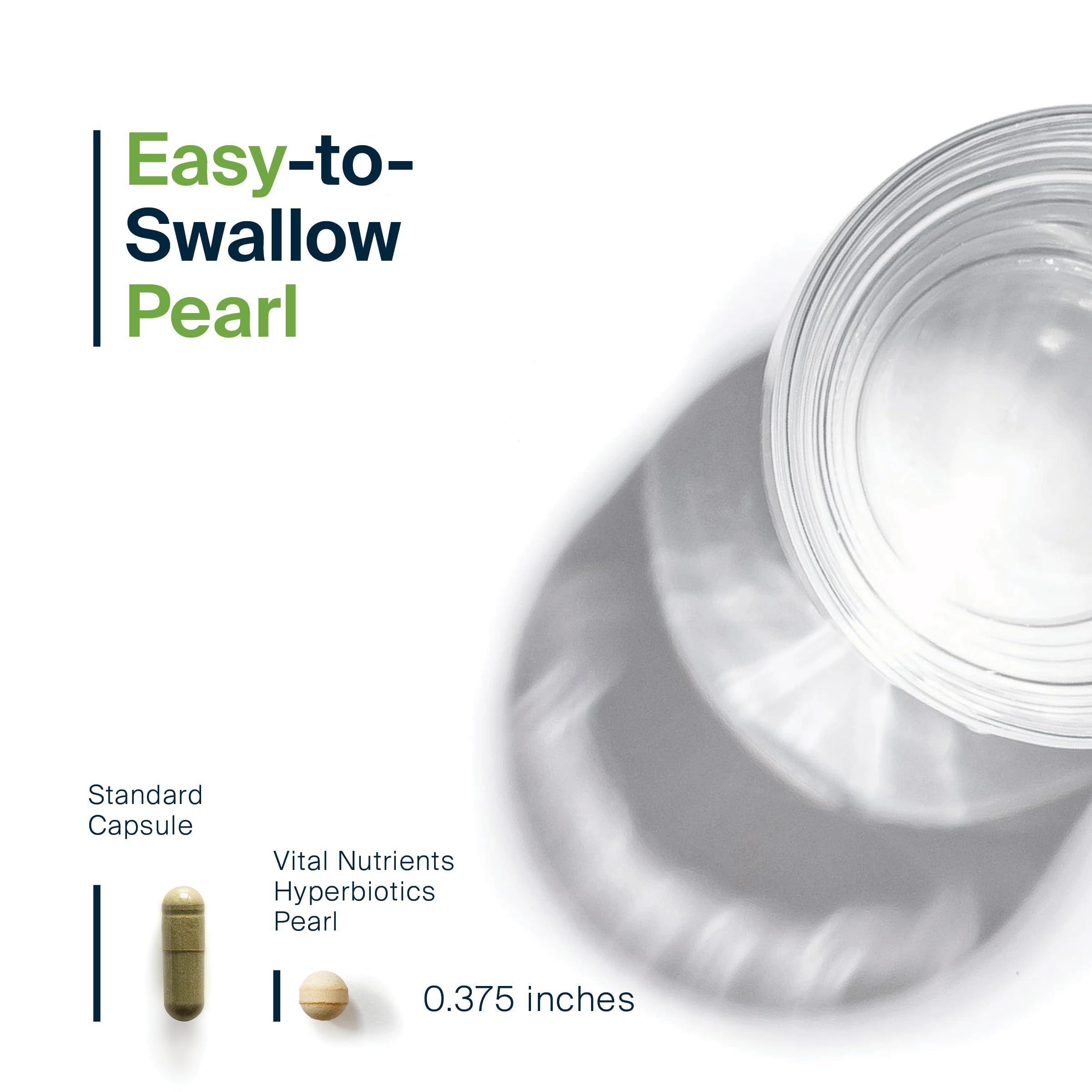 Hyperbiotics gleaming bottle and label boosts trust in clinically studied probiotic prebiotic formula.