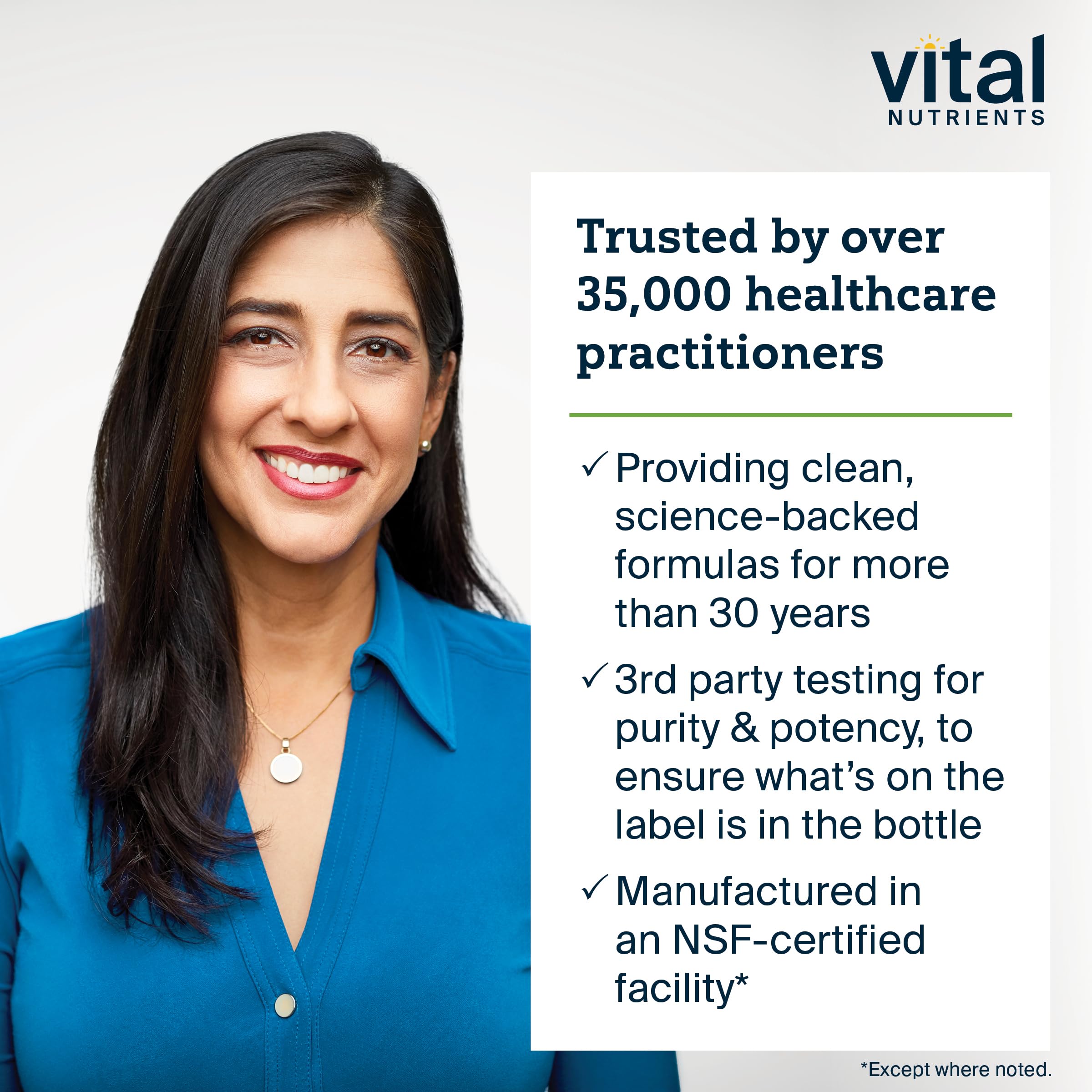 Hyperbiotics NSF-certified facility badge with quality-control imagery