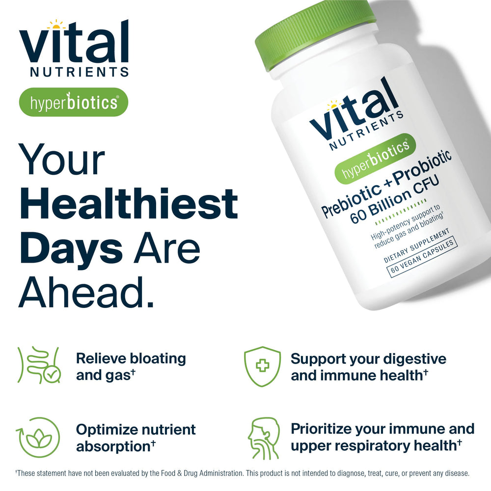 Hyperbiotics vegan non-GMO capsule label highlighting allergen-free formulation