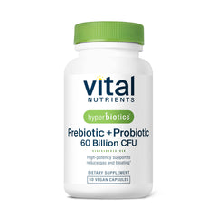 Hyperbiotics Vital Nutrients bottle close-up showing vegan capsules for daily digestive support