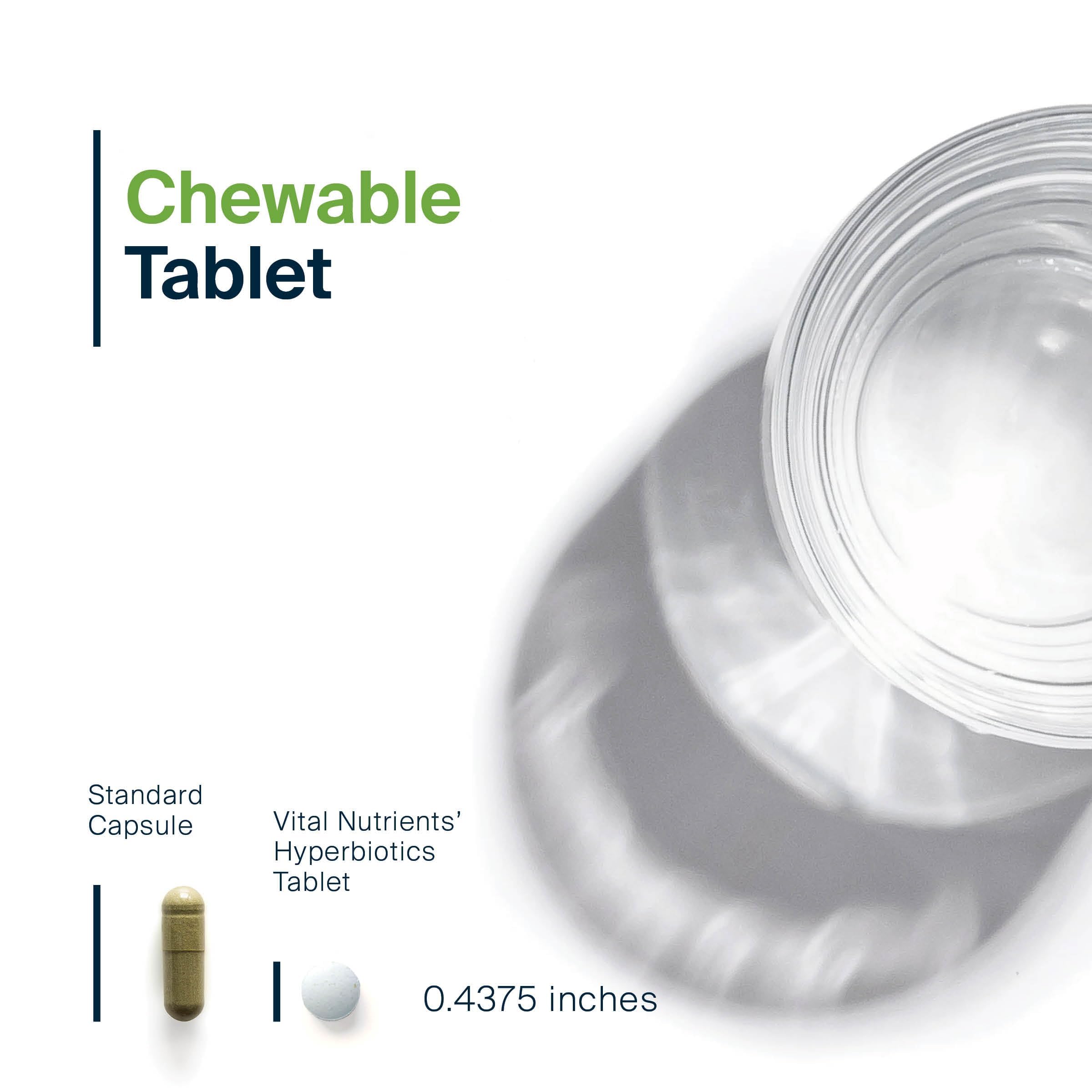 Hyperbiotics Vital Nutrients Pro Kids ENT chewable tablets shown for easy daily dosing
