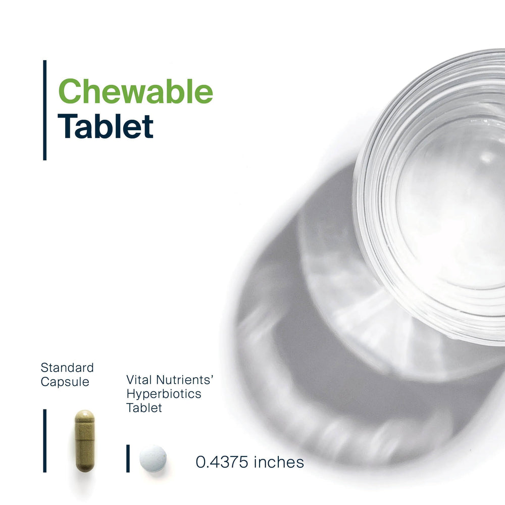 Hyperbiotics Vital Nutrients Pro Kids ENT chewable tablets shown for easy daily dosing