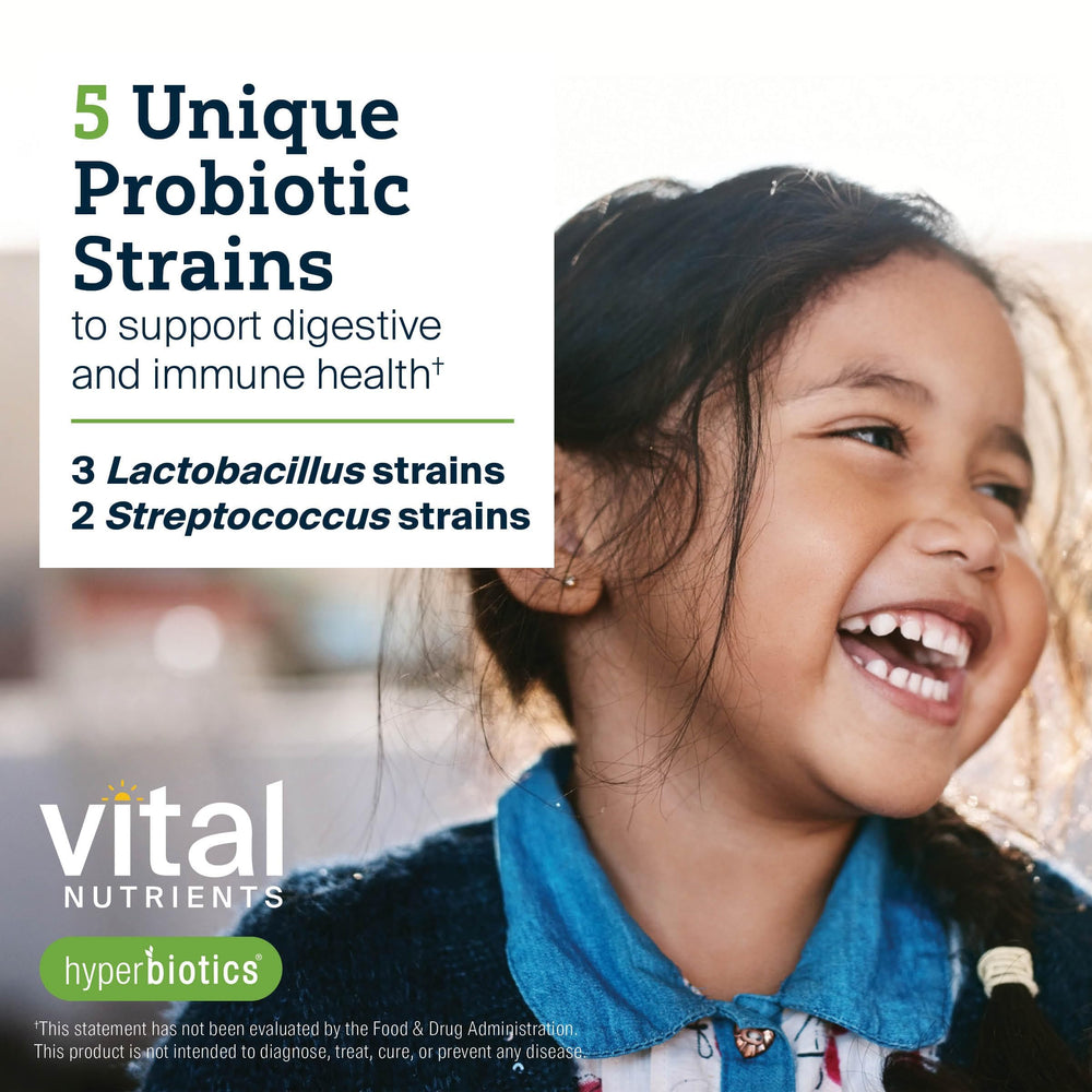 Hyperbiotics Vital Nutrients Pro Kids ENT packaging emphasizing immune support potential