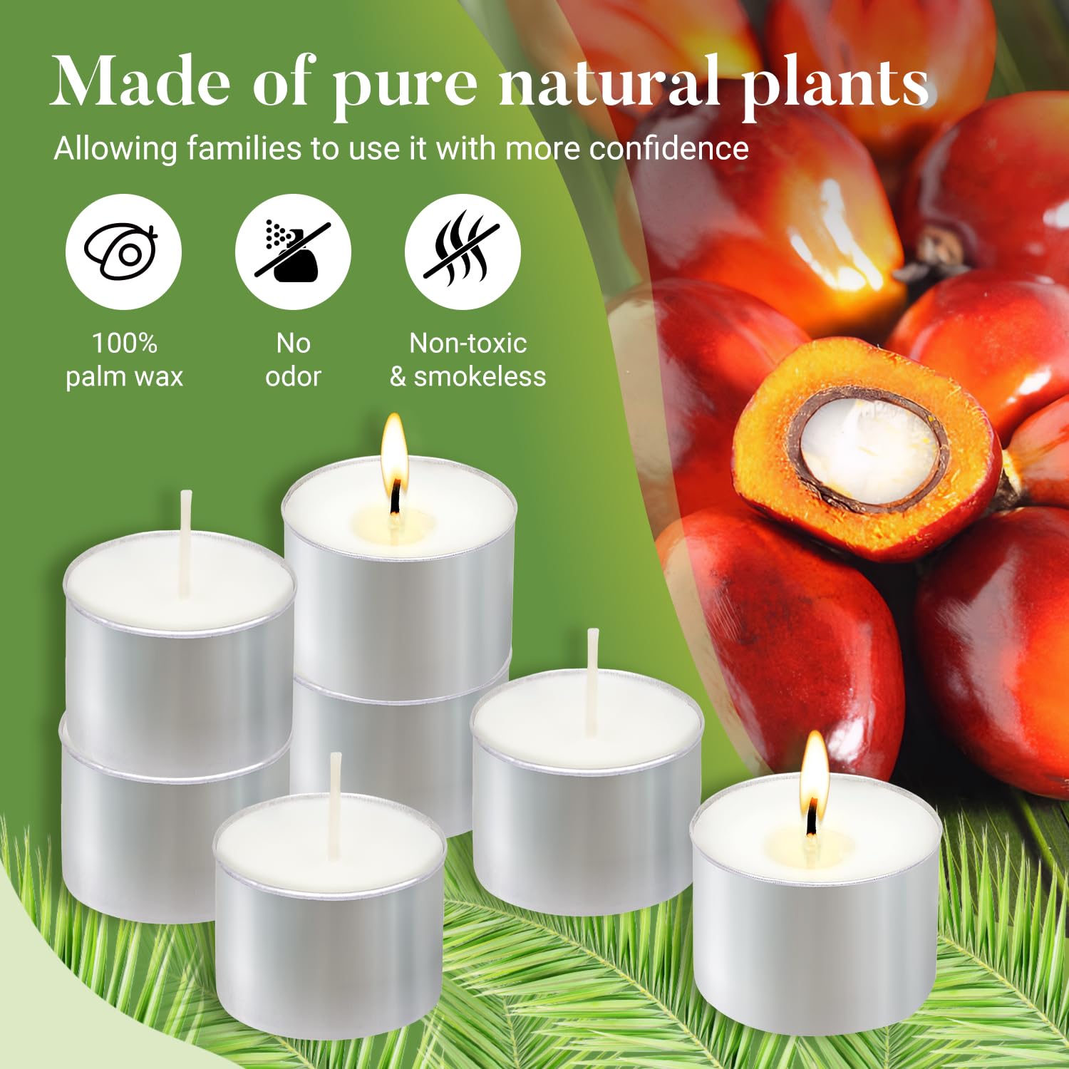 Hypmis 8-hour-burn tealights offer long-lasting mood lighting.
