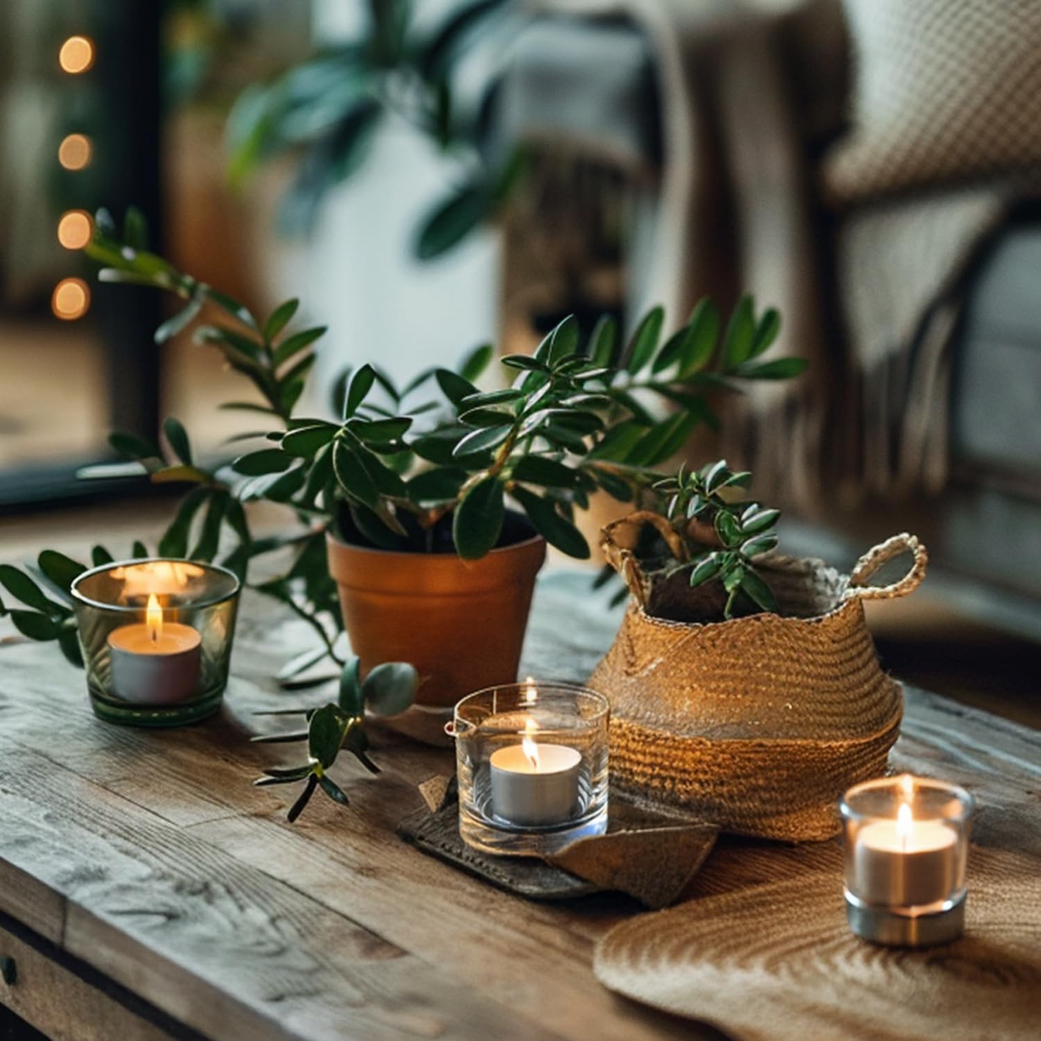 Hypmis wedding-decor tealights add a warm glow to tables.