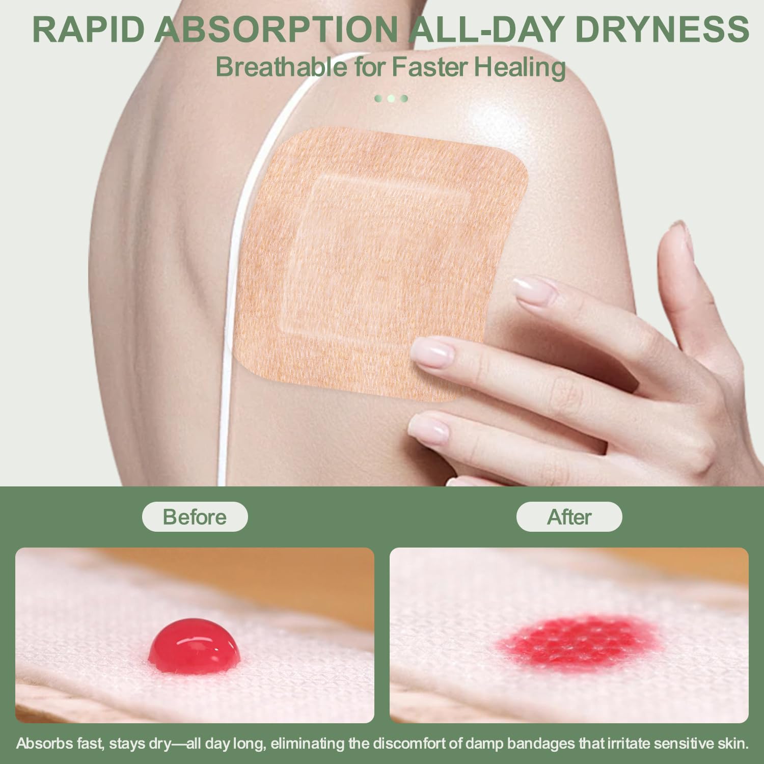 Hysimedy 4x4 inch XL bandage covering larger wounds.