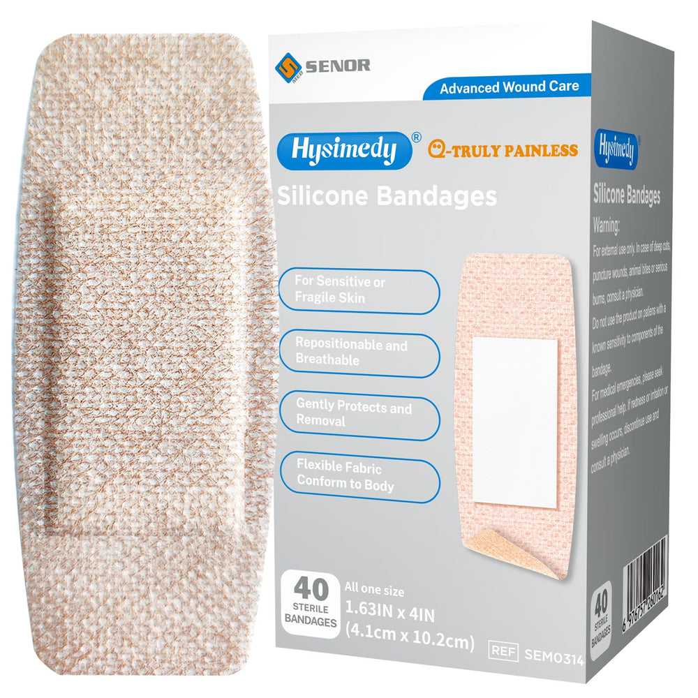 Hysimedy silicone bandage in medium skin with gentle adhesion for fragile skin