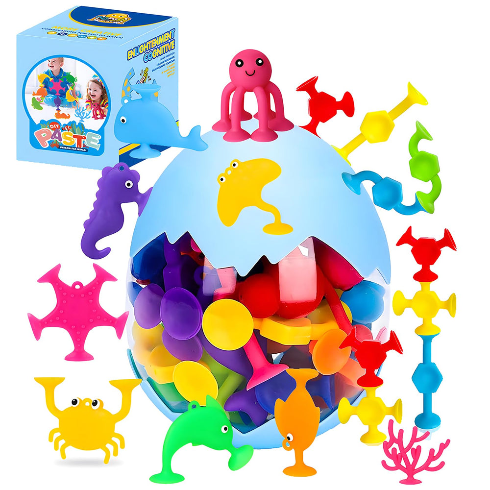 HYSZXUS bath toys with suction geometry spark interactive tub play