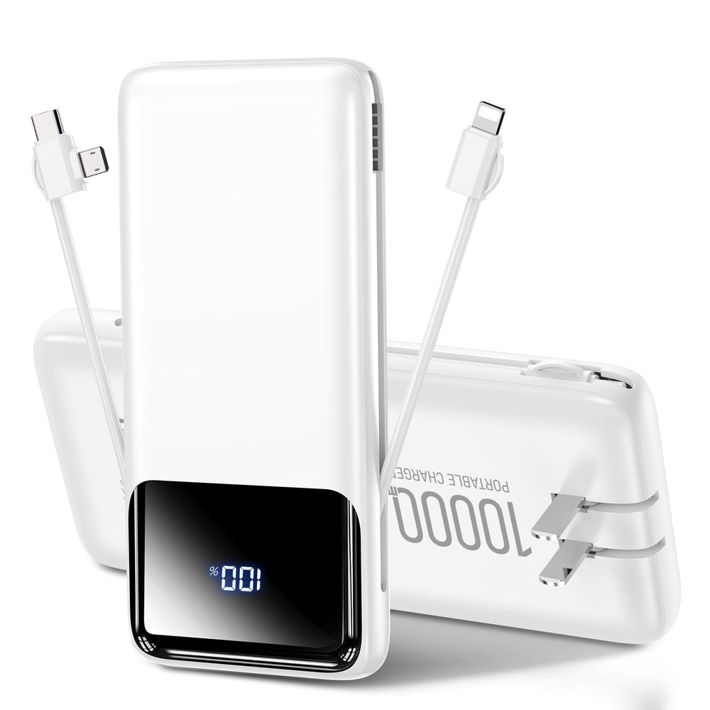 HYUCKOT portable charger with built-in cables for convenient on-the-go charging.