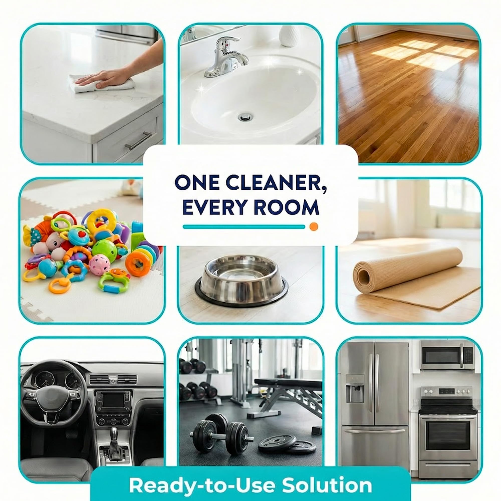 AquaCleanse on baby toy surfaces for safe, gentle cleaning