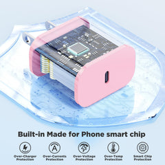 Hzevn pink compact wall charger for home and travel