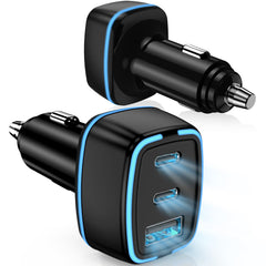 Hzevn USB-C car charger 2-pack front view for travel readiness