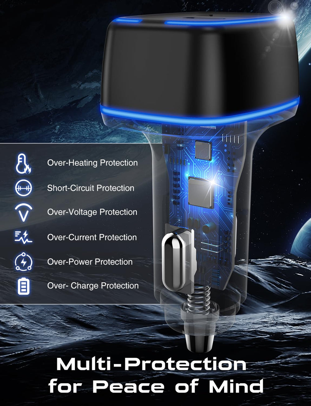 Hzevn car charger safety features highlighted for safe use