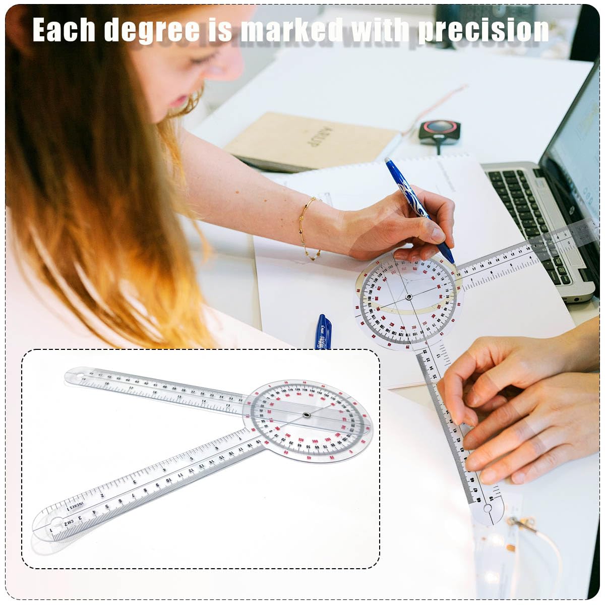 HZMM goniometer foldable angle tool aids professionals and students with portable measurement