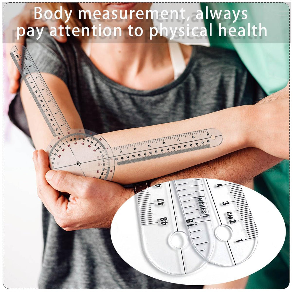 HZMM transparent goniometer dial readings illustrate accurate angle capture for clinical and home use
