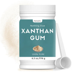 Hznxolrc xanthan gum powder bottle improves sauces with smoother texture and moisture.