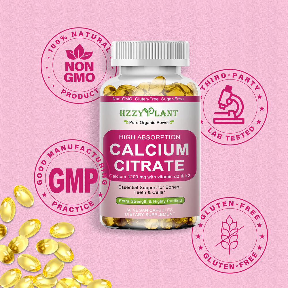 HZZYPLANT Bottle-label shows vitamin D3 and magnesium content